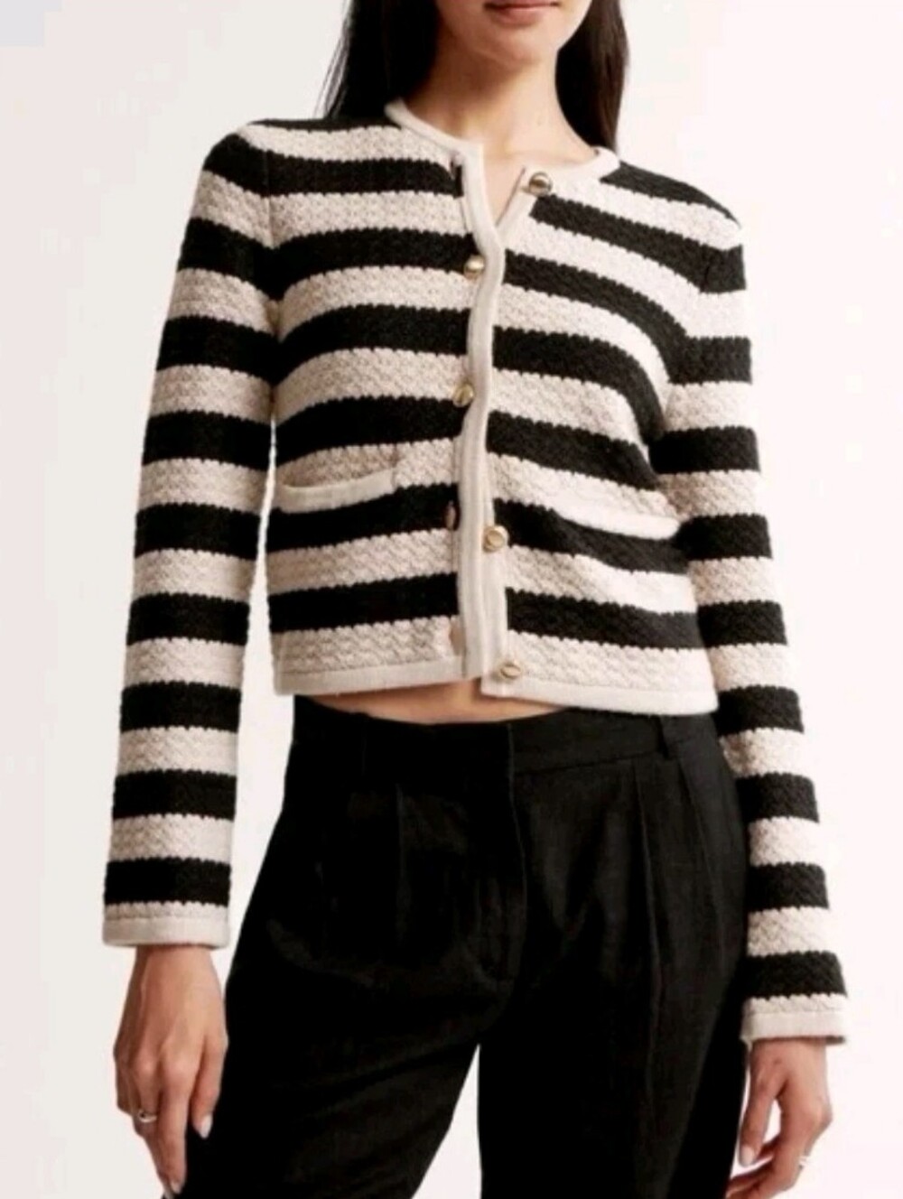 Abercrombie & Fitch Striped Knit Cardigan